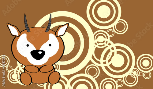 kawaii little baby antelope character cartoon background iilustration in vector format
