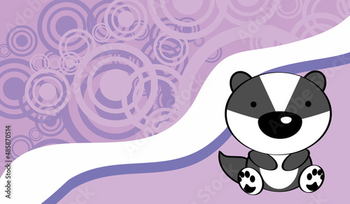 kawaii little baby badger character cartoon background iilustration in vector format