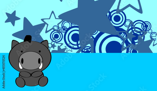 kawaii little baby boar character cartoon background iilustration in vector format