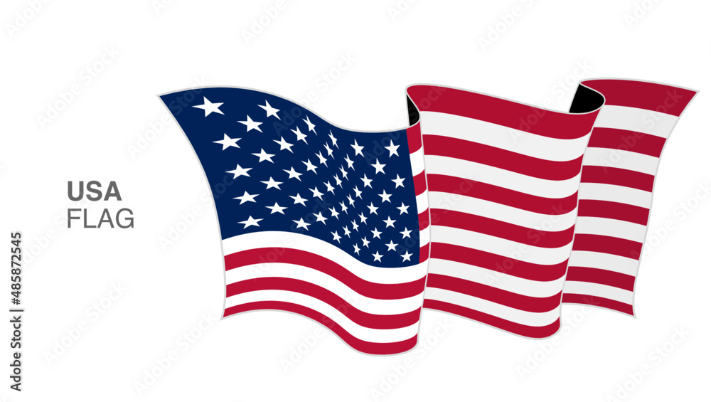 Fototapeta premium United States Flag Waving Wind vectors_04