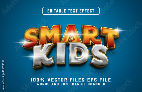 smart kids 3d cartoon style text effect premium psd