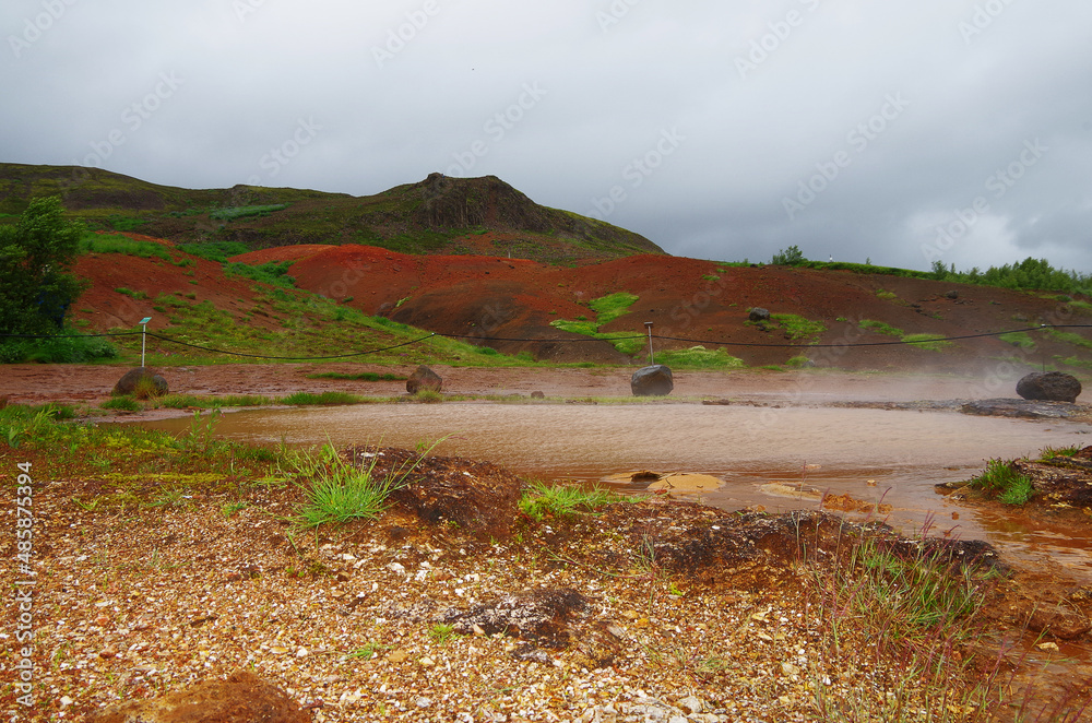 Supernatural landscape at geothermal field Mars like site Geysir ...