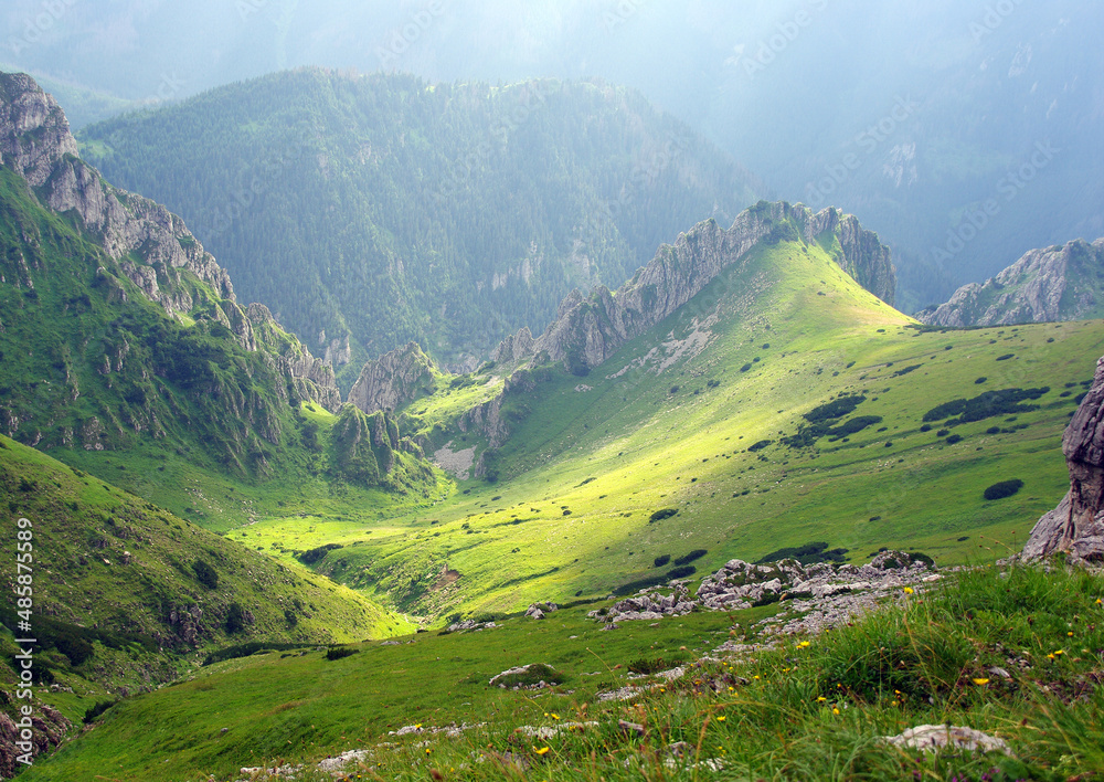 The wonderful landscape of the Polish Western Tatras. View of Wysoka Turnia.
