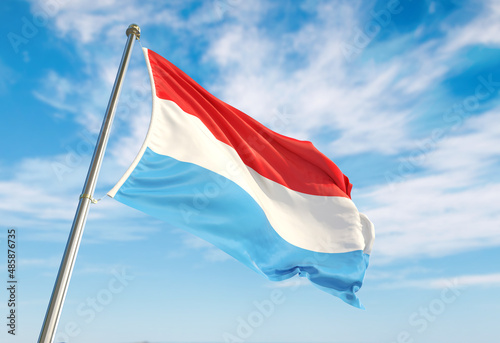 Foto Realistic 3d wave Luxembourg flag