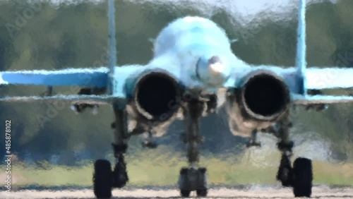 Demonstration of the latest Russian SU-34 fighterof the international aerospace salon MAKS-2019.