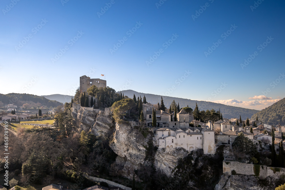 view of the city Vaison la romaine in the Vaucluse on a sunny day 