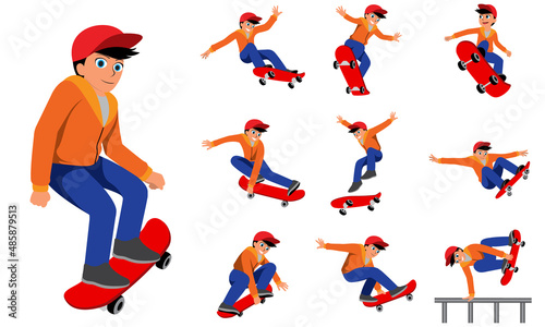 Playing skateboard style