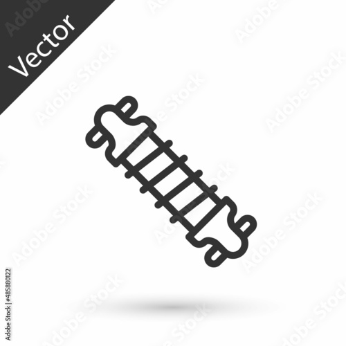 Grey line Bicycle suspension icon isolated on white background. Vector