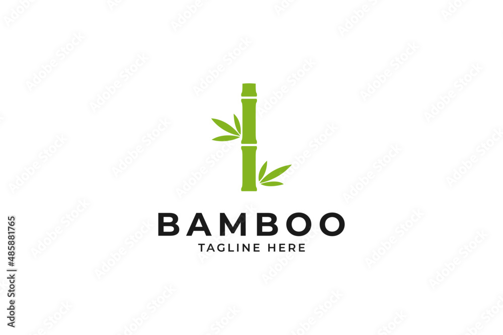 bamboo tree vector logo design