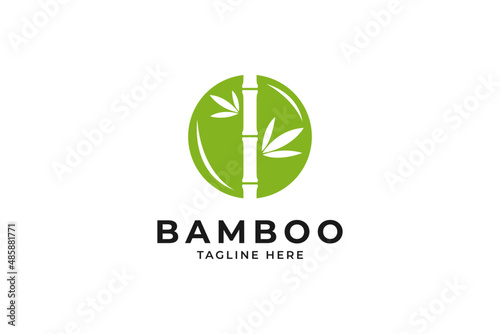 Rounded bamboo tree logo design