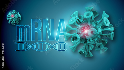 mRNA Helix illustration cancer therapy	 photo