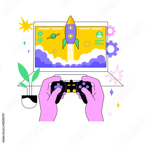 Fotografie, Obraz Action game abstract concept vector illustration