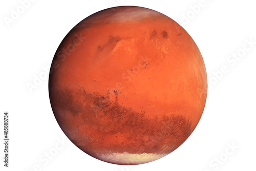 Φωτογραφία Planet Mars isolated on white background