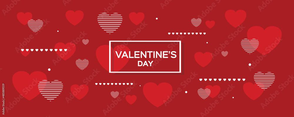 Red hearts Valentines day banner. Red hearts Valentines day banner.