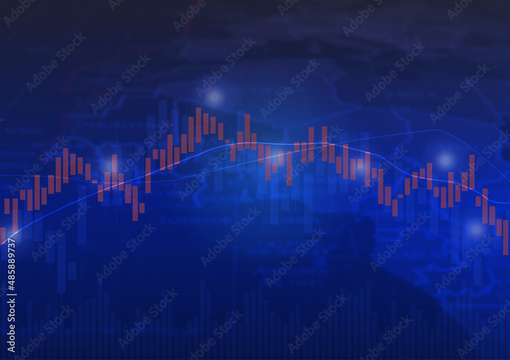 the financial business statistics bar chart on blue the financial business statistics bar chart on blue