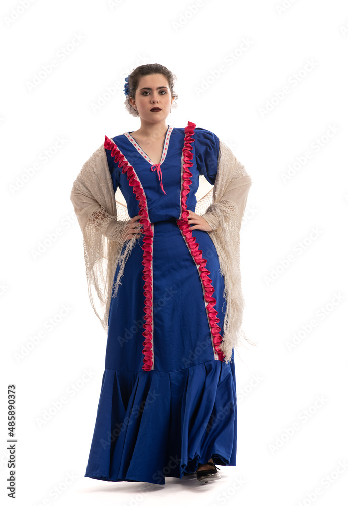 Chula Madrileña vestida de chulapa, traje típico del Chotis Madrileño. Chula Madrileña vestida de chulapa, traje típico del Chotis Madrileño.