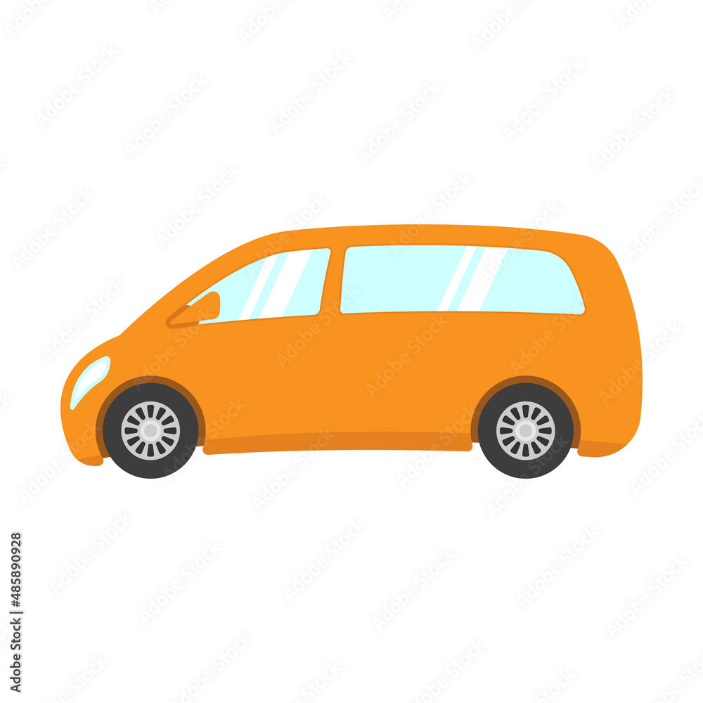 Minivan icon. Color silhouette. Side view. Vector simple flat graphic illustration. Isolated object on a white background. Isolate.