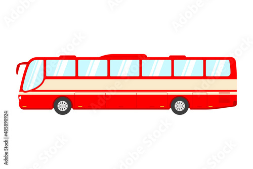 Big passenger bus icon. International tourist transport. Color silhouette. Side view. Vector simple flat graphic illustration. Isolated object on a white background. Isolate.