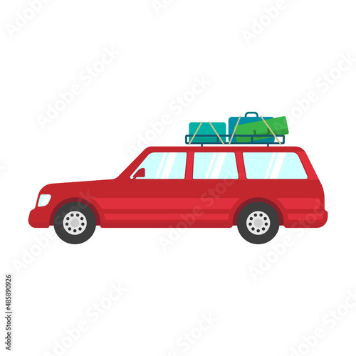 Car icon. Family station wagon for travel. Color silhouette. Side view. Vector simple flat graphic illustration. Isolated object on a white background. Isolate.