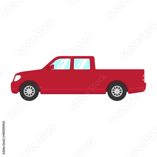 Fototapeta Naklejka Na Ścianę i Meble -  Pickup truck icon. Color silhouette. Side view. Vector simple flat graphic illustration. Isolated object on a white background. Isolate.