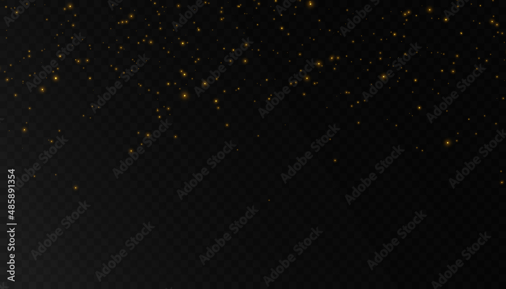 Poster Glowing light effect with many glitter particles isolated on ...
