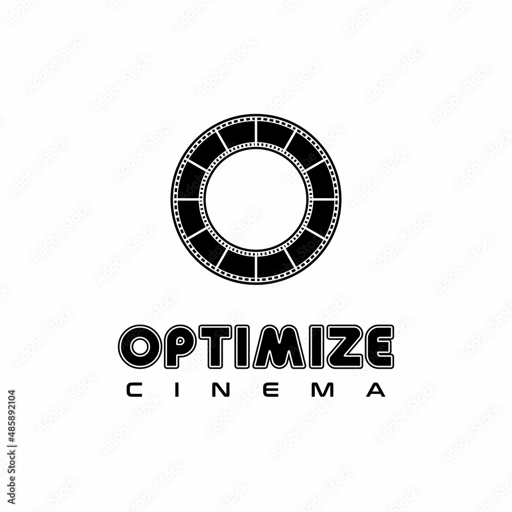 Camera Tape Reel Letter O for Film Production Or Film Studio Logo
