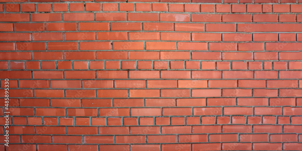 Obraz premium Brick wall with red brick, red brick background.