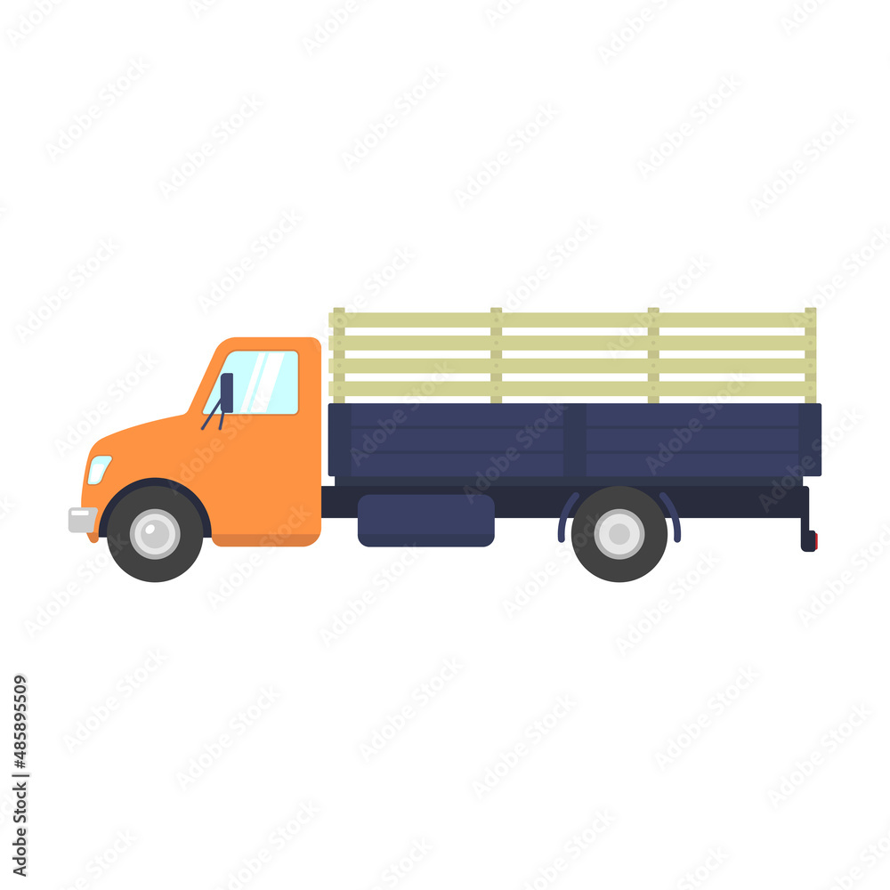 Truck icon. Farm transport. Color silhouette. Side view. Vector simple flat graphic illustration. Isolated object on a white background. Isolate.