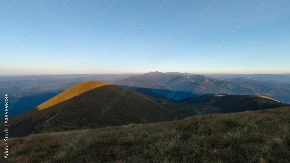 Time lapse of sunset in Carpathian mountains, Ukraine.