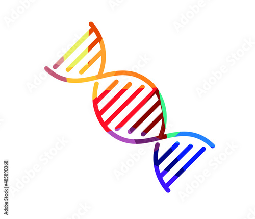 Dna vector illustration icon. White background isolated.
