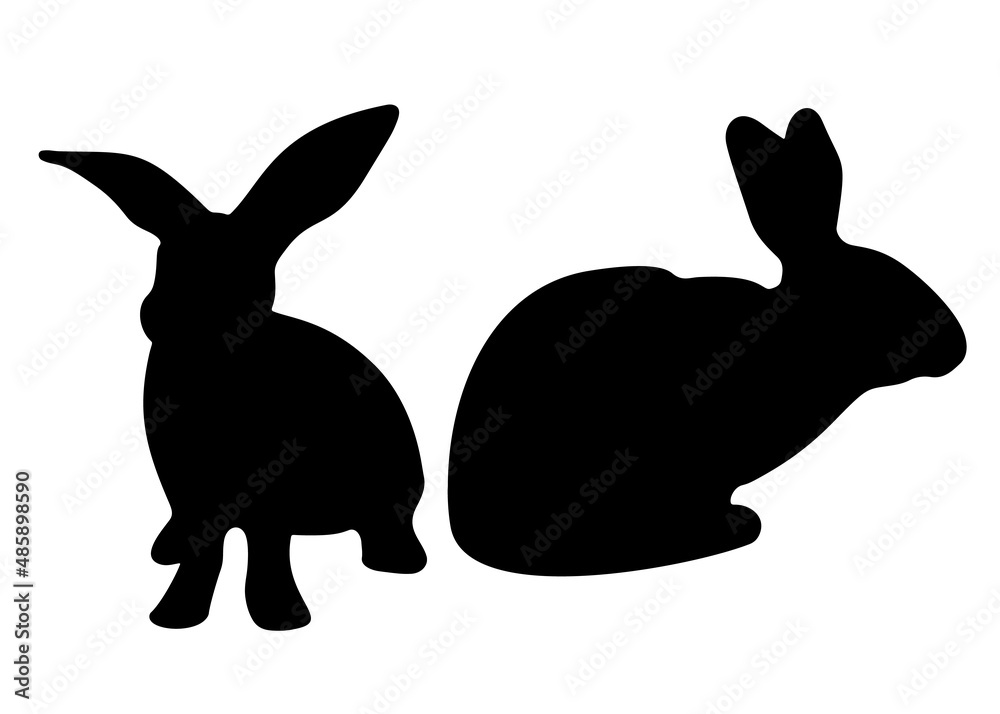 Rabbit and hare in the set. Vector image.