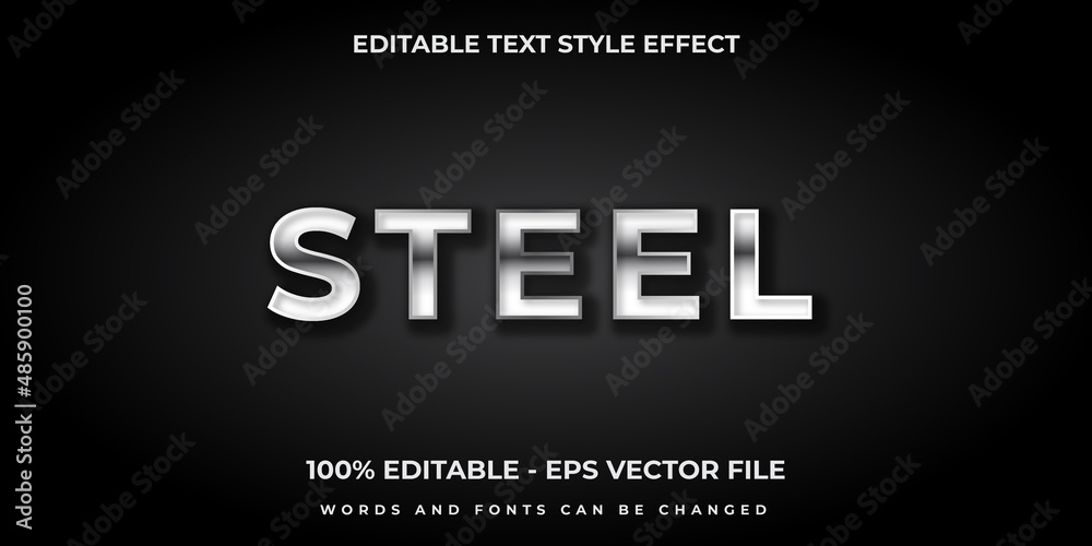 Editable 3D steel text effect template 