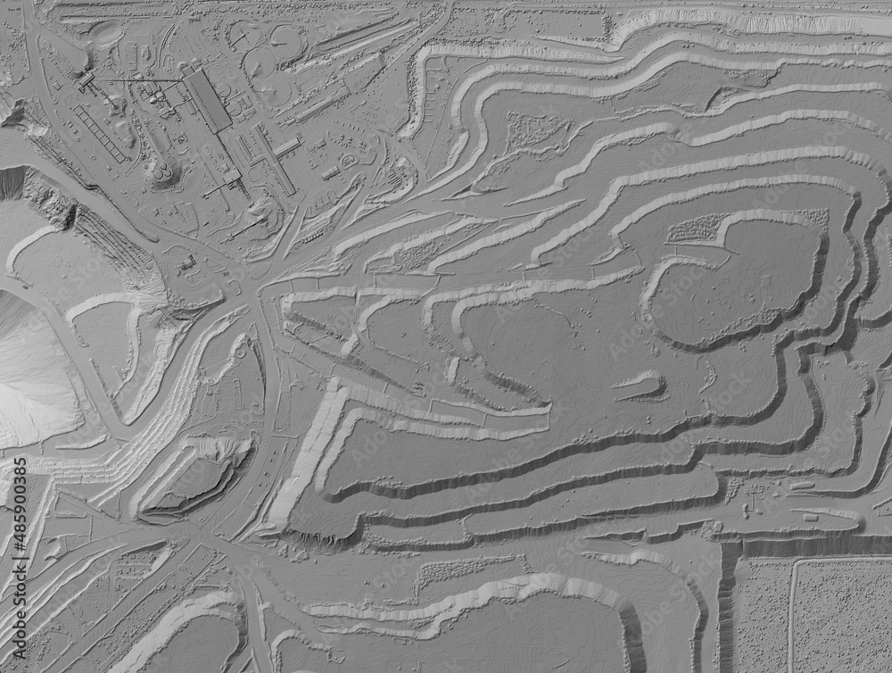 Digital elevation model. GIS product made after proccesing aerial