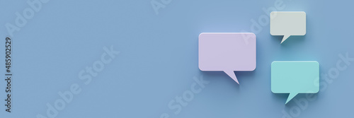 3D speech bubble.  talking box, chatting box, message dialog balloon background, 3D illustration. photo