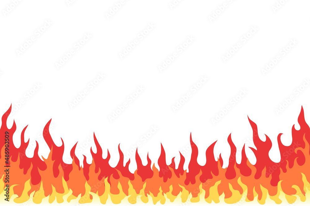 Fire flame isolated on white background.Cartoon bonfire.Flat style, vector illustration. Fire flame isolated on white background.Cartoon bonfire.Flat style, vector illustration.