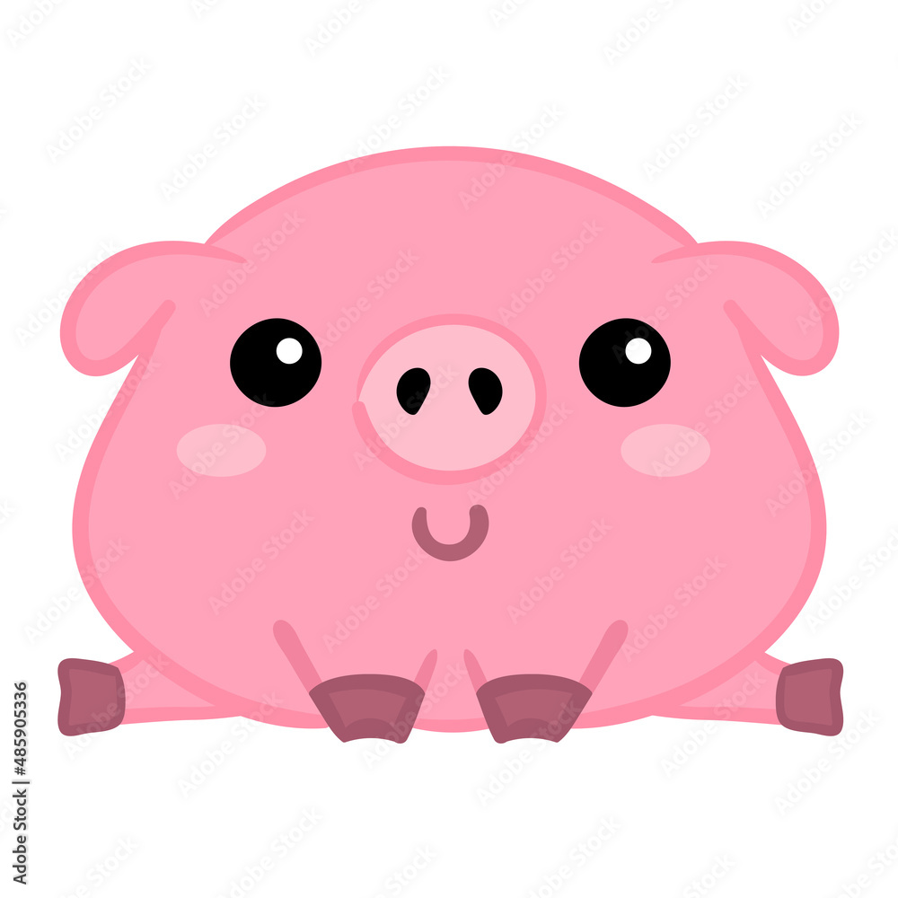 Funny pigs vector illustration. Cute farm animal character. Funny pigs vector illustration. Cute farm animal character.