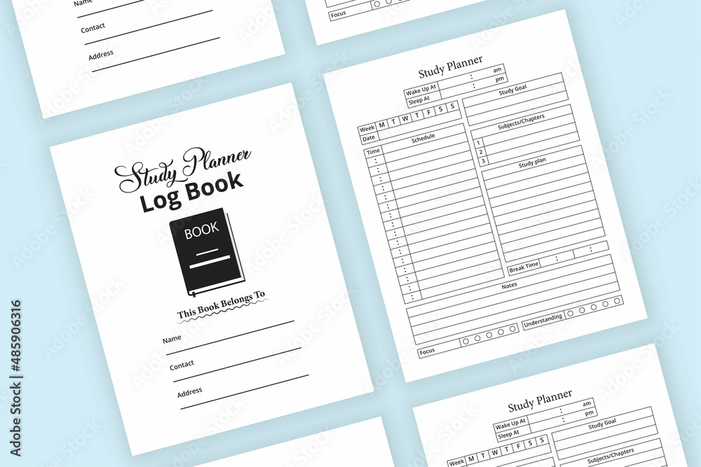 KDP interior study planner notebook template. Students daily routine planner and task tracker log book. KDP interior notebook. Daily study planner journal template interior. Student's lesson tracker. KDP interior study planner notebook template. Students daily routine planner and task tracker log book. KDP interior notebook. Daily study planner journal template interior. Student's lesson tracker.