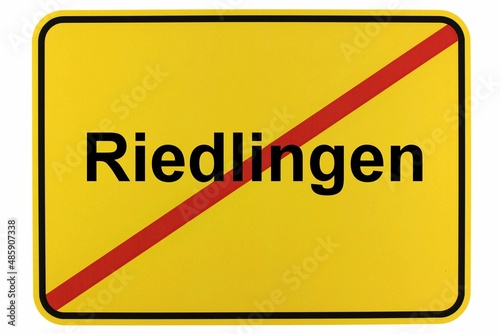 Illustration eines Ortsschildes der Stadt Riedlingen photo