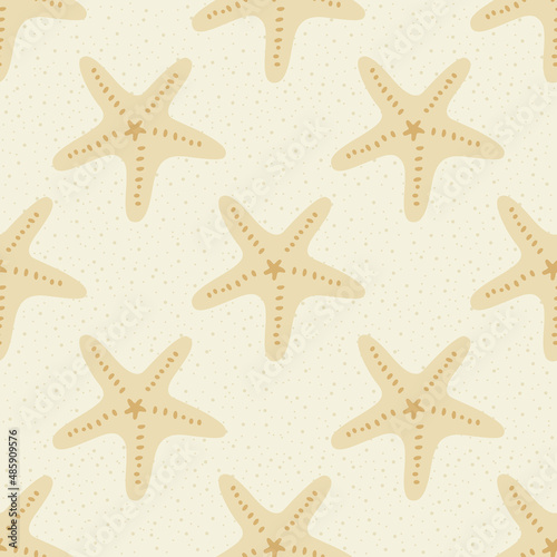 seamless seamless sea star, starfish pattern and background vector illustration