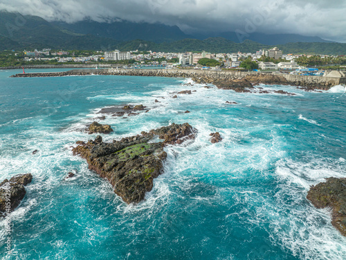 Taiwan - Chenggong's coast from drone view photo