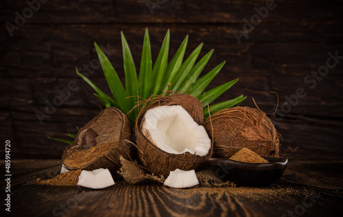 Coconut pieces isolated on ...