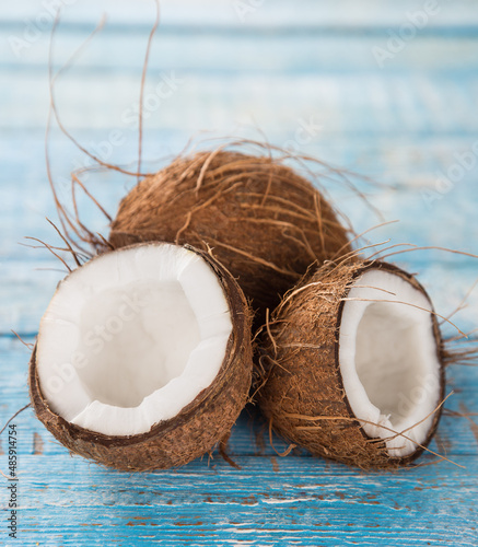 Coconut isolated on wooden ...