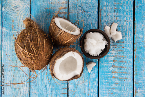 Coconut isolated on wooden ...