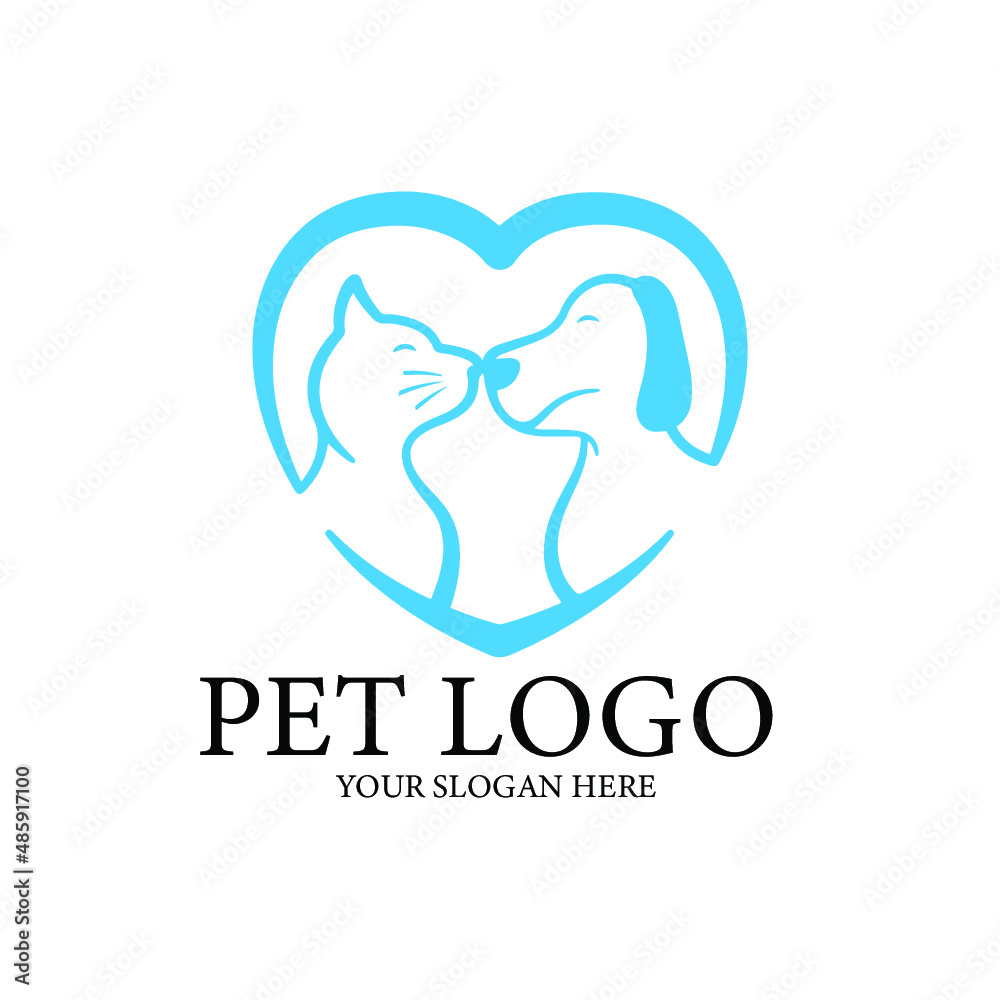  dog and cat abstract logo design