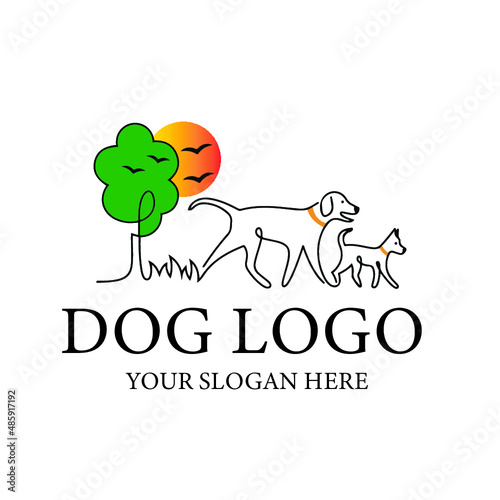 dog and her baby cartoon illustration