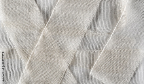 Photos Medical bandage background and texture, top view