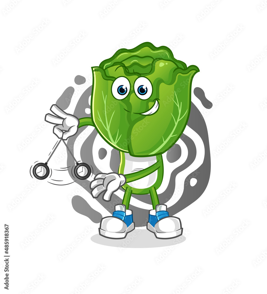 Obraz premium cabbage head cartoon hypnotizing. cartoon mascot vector