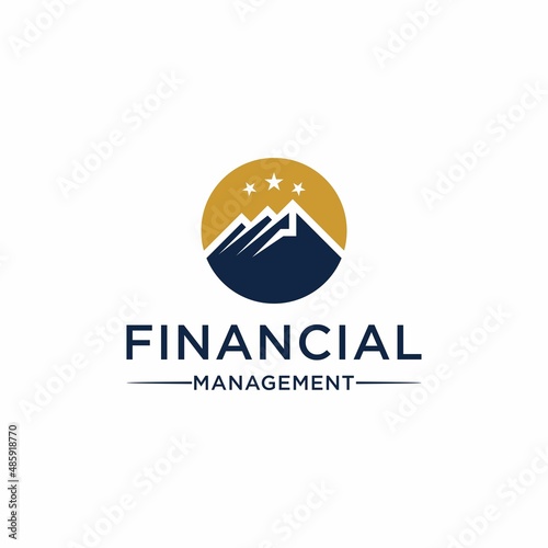 Mountain with Statistic Marketing Financial Logo Design Vector