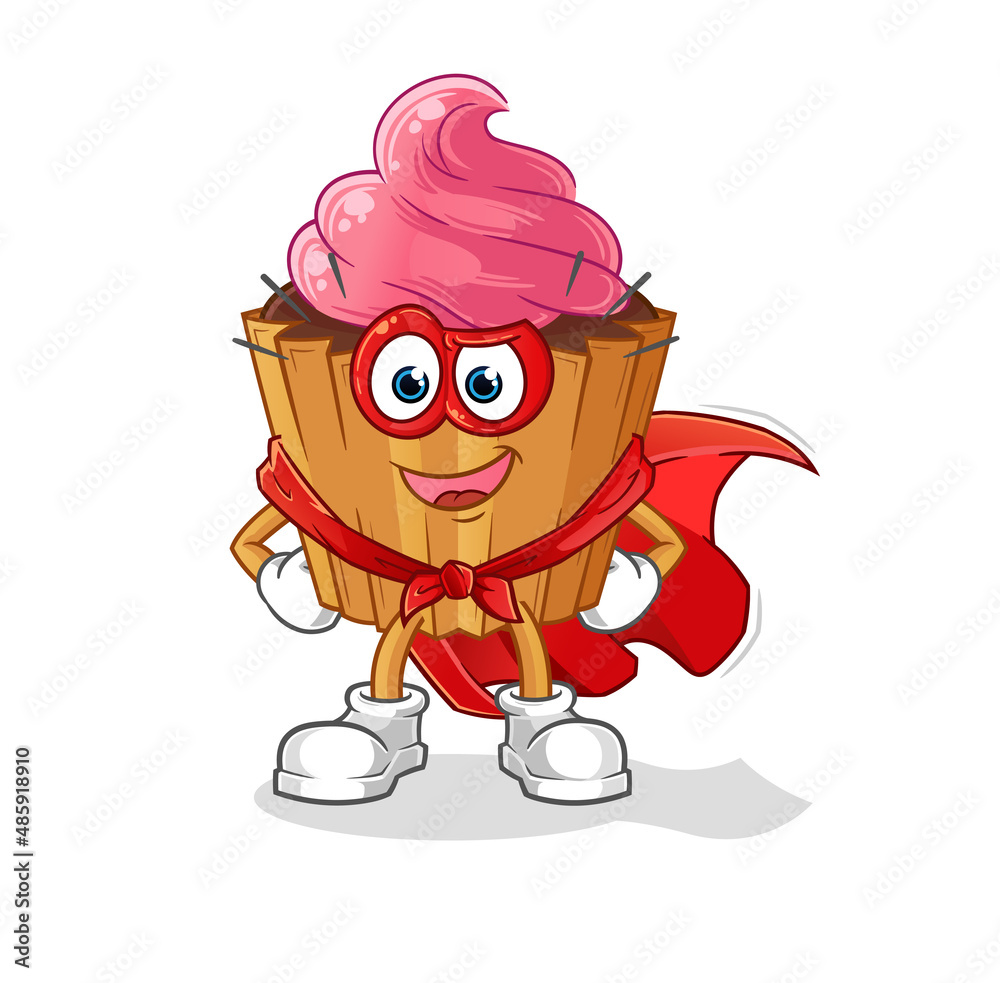 Naklejka premium cupcake heroes vector. cartoon character