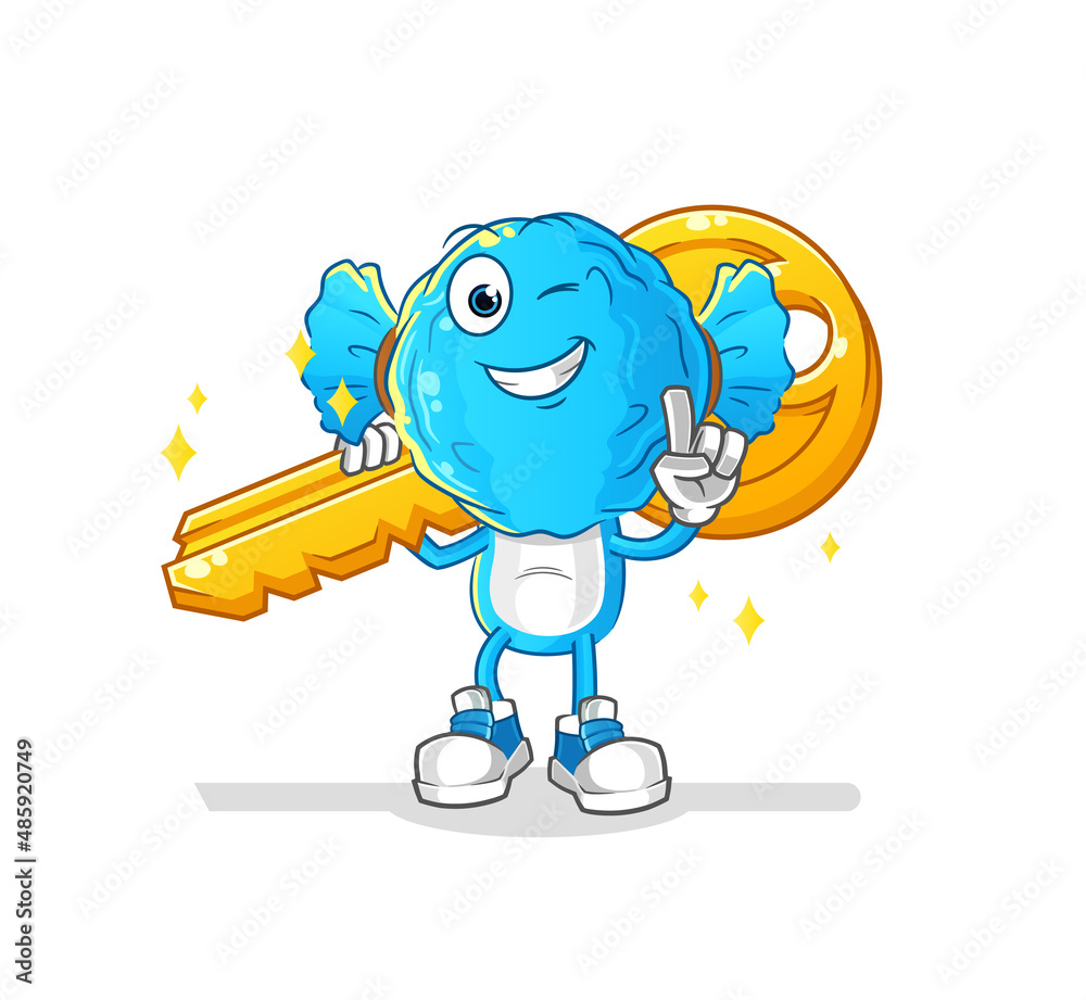 Obraz premium candy head cartoon carry the key mascot. cartoon vector